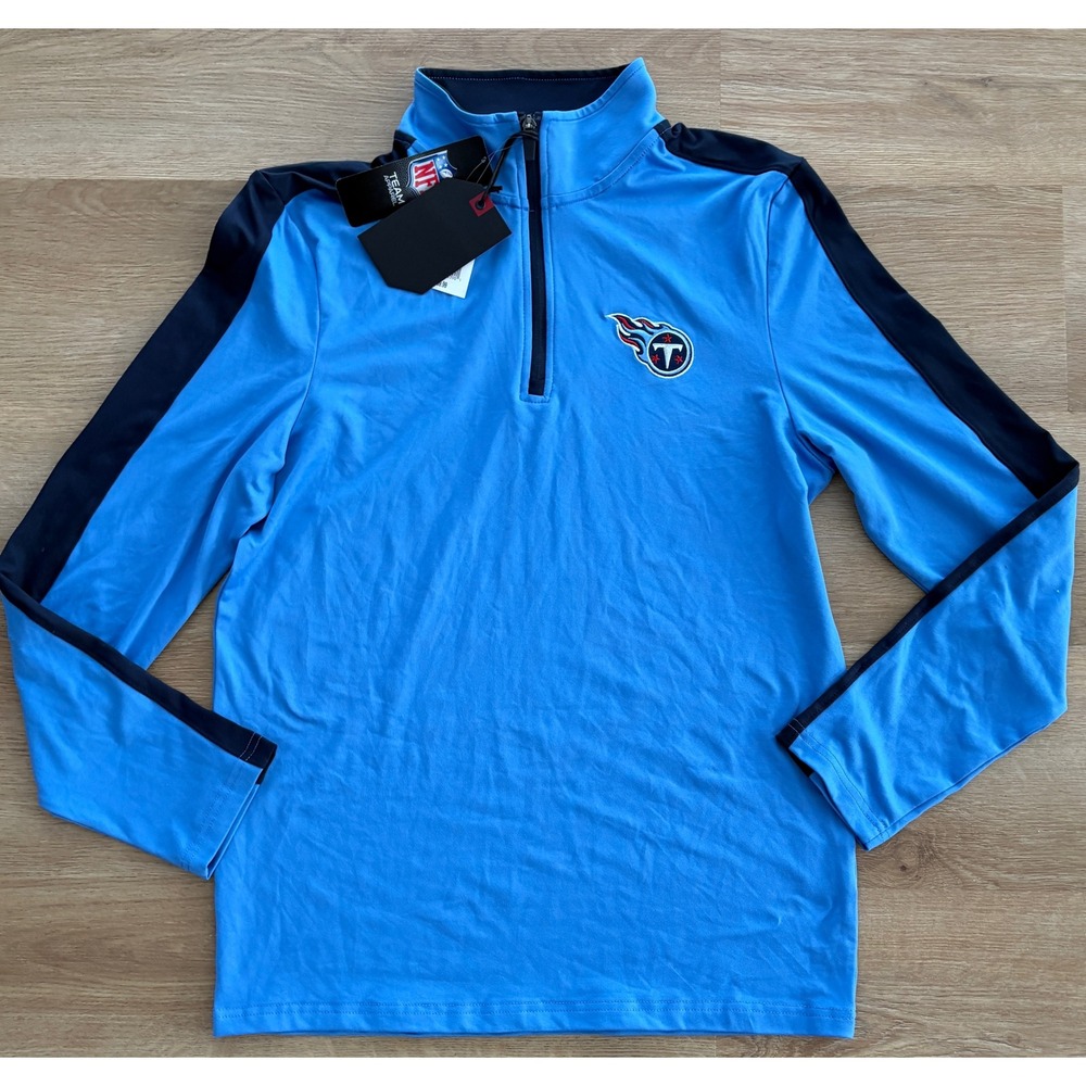 NWT Men's Antigua Tennessee Titans 1/4 Zip Pullover - Small - Blue